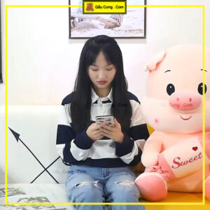 Gau bong heo hong om keo baby cute GY0017 PIG 2